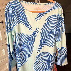 Like New Vineyard Vines Women's Long-Sleeve Palm Print Shirt LARGE